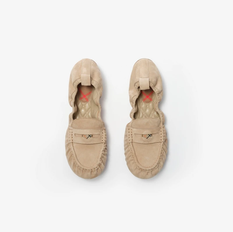Suede Fawn Loafers in Flax beige - Women | Burberry® Official