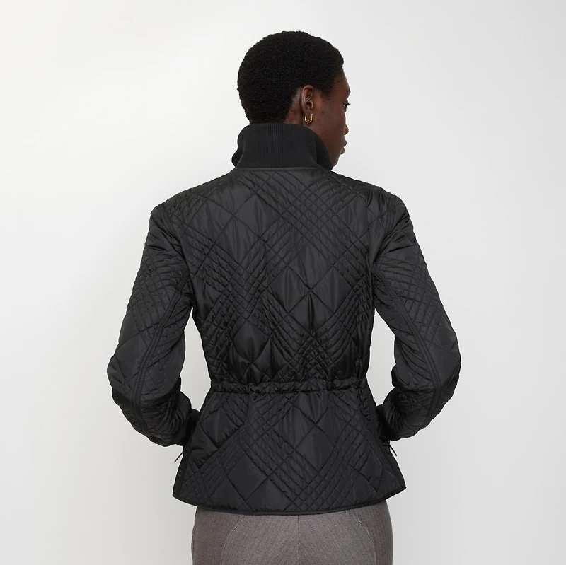 Micro Check-stitch Nylon Wakerley Jacket in Black - Women | Burberry® Official