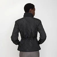 Micro Check-stitch Nylon Wakerley Jacket in Black - Women | Burberry® Official