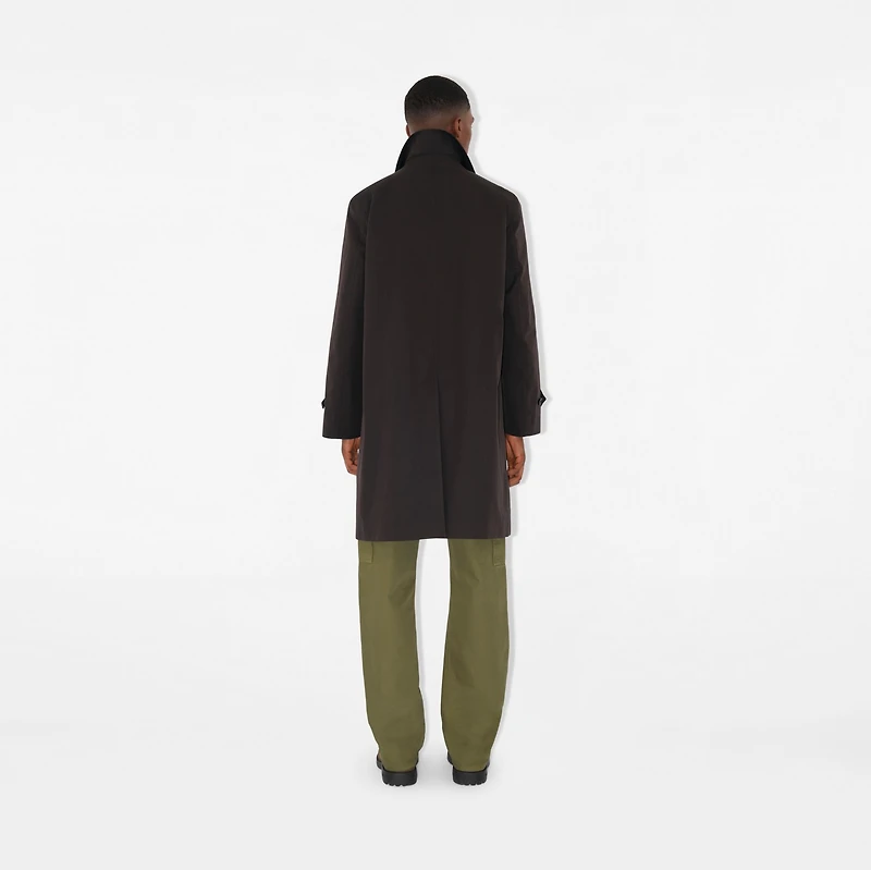 Long Highgrove Gabardine Car Coat in Cog brown - Men | Burberry® Official