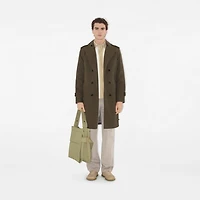 Medium Trench Tote in Hunter - Men, Cotton Gabardine | Burberry® Official