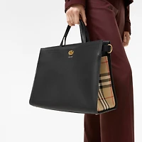 Cotswolds Check Tote in Black - Women
