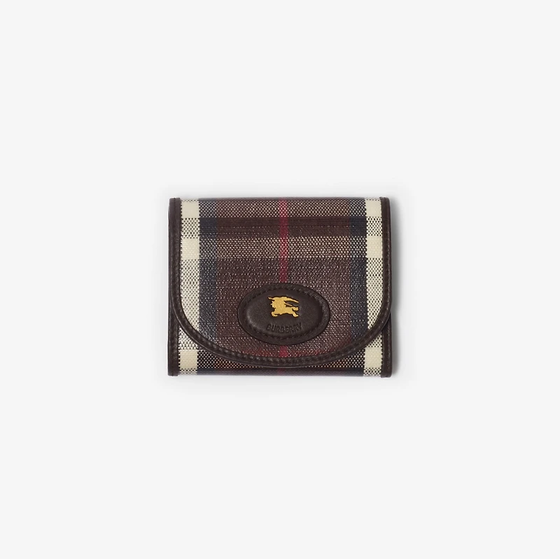 Highlands Compact Wallet in Mahogany - Women | Burberry® Official
