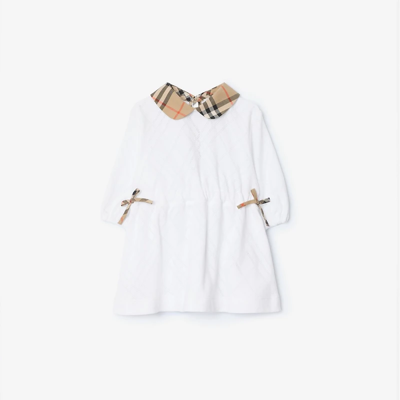 Check Cotton Dress with Bloomers in White - Children | Burberry® Official