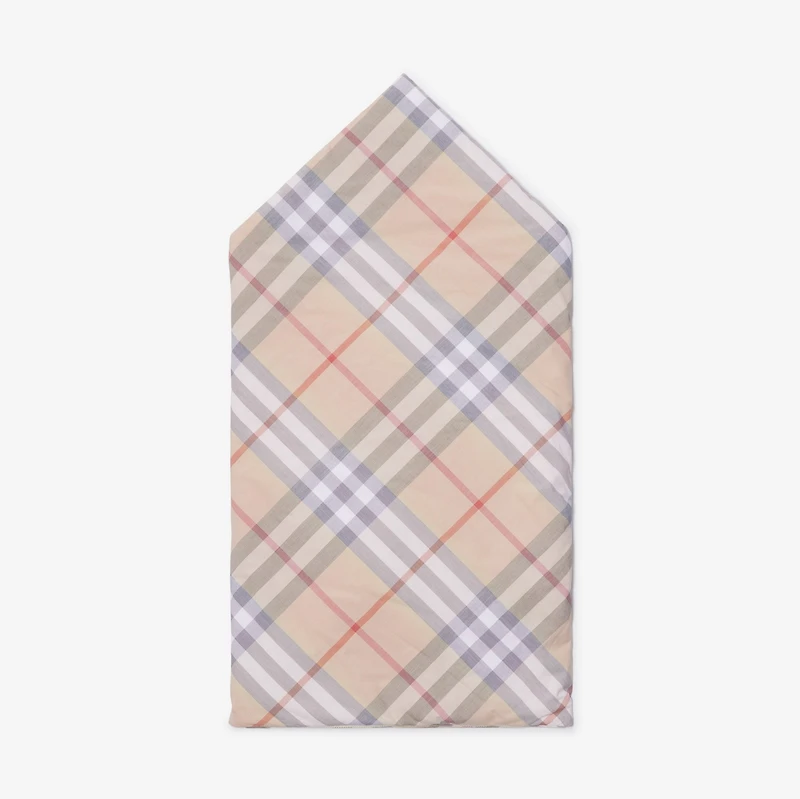 Check Cotton Baby Nest in Pale stone - Children | Burberry® Official