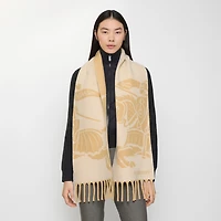 Reversible EKD Wool Scarf in Sand beige | Burberry® Official