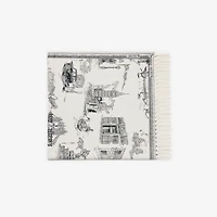 London Landmarks Cashmere Wool Blanket in Monochrome | Burberry® Official