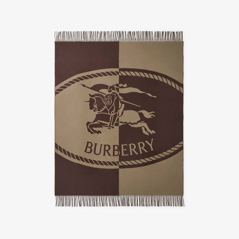 Knight Stamp Wool Blanket in Vole brown | Burberry® Official