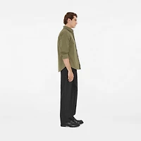 Regular Fit Striped Cotton Shirt in Wreath green - Men | Burberry® Official