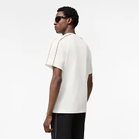 Check Piping Cotton T-shirt in Chalk white - Men | Burberry® Official