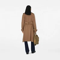 Long Gabardine Scarf Trench Coat in Warm cocoa - Women, Cotton | Burberry® Official