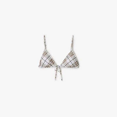 Check Bikini Top in Cotton - Women, Nylon | Burberry® Official
