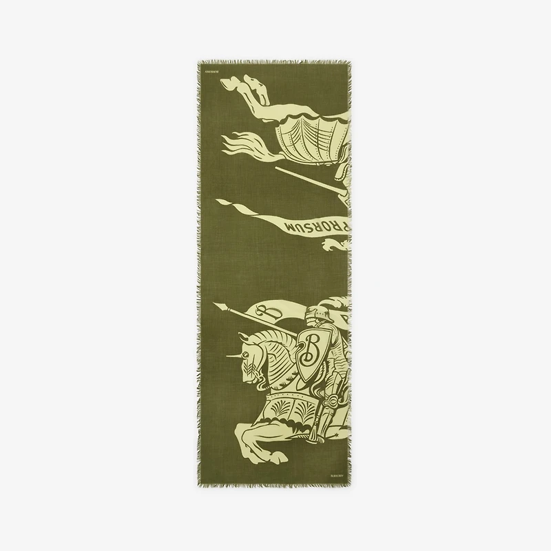 Wide EKD Wool Scarf in Pea | Burberry® Official