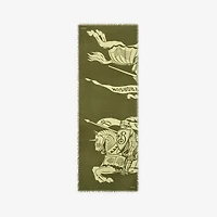 Wide EKD Wool Scarf in Pea | Burberry® Official