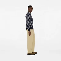 Check Wool Blend Sweater in Ink blue - Men | Burberry® Official