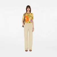 Highgrove Cascading Flowers Wool Top in Yellow - Women | Burberry® Official