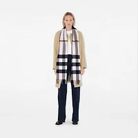 Check Cashmere Scarf in Pale candy pink | Burberry® Official