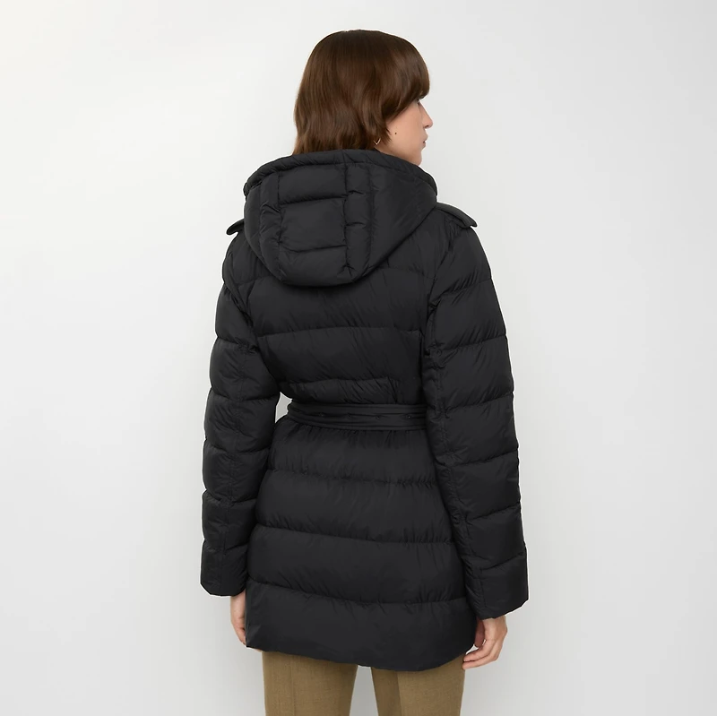 Short Nylon Hooded Puffer Coat in Black - Women | Burberry® Official