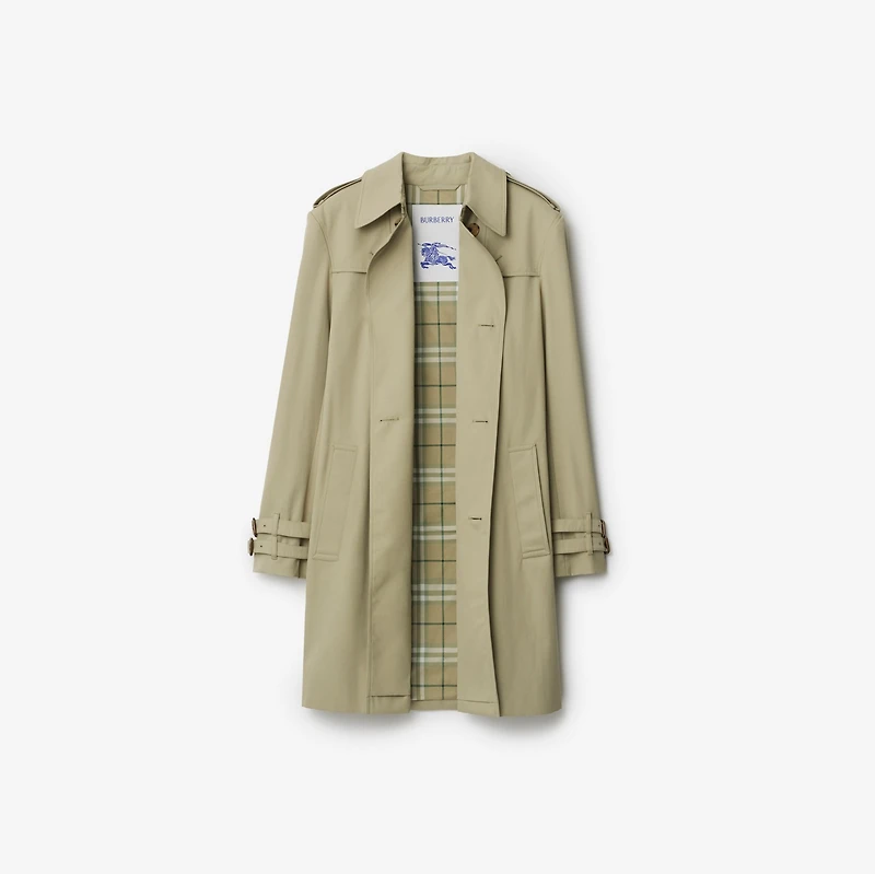 Mid-length Gabardine Trench Coat in Skylark - Men | Burberry® Official