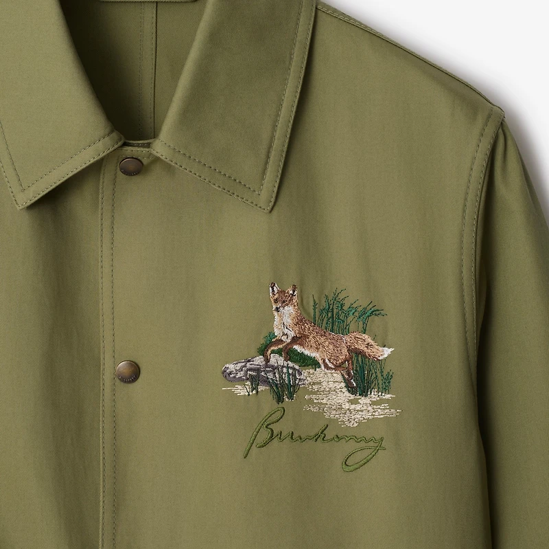 Fox Gabardine Jacket in Wreath green - Men | Burberry® Official
