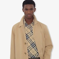 Long Camden Heritage Car Coat in Honey - Men, Cotton Gabardine | Burberry® Official