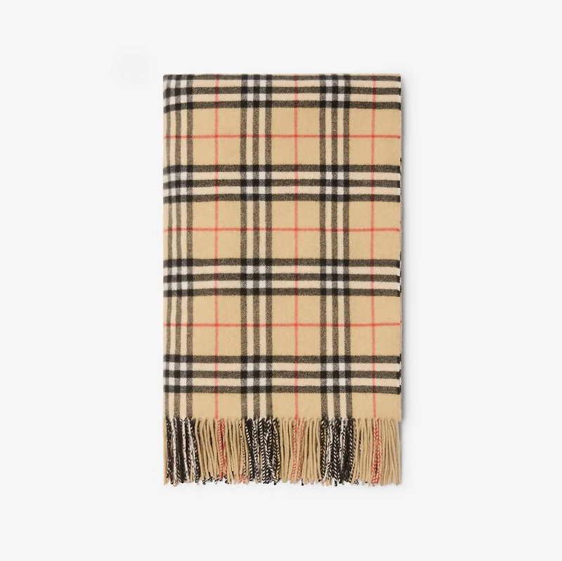 Check Cashmere Blanket in Sand beige | Burberry® Official