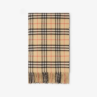Check Cashmere Blanket in Sand beige | Burberry® Official