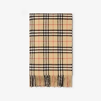 Check Cashmere Blanket in Sand beige | Burberry® Official