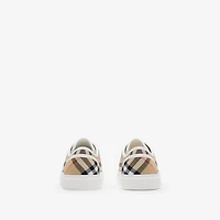Check Cotton Sneakers in Sand beige - Children | Burberry® Official