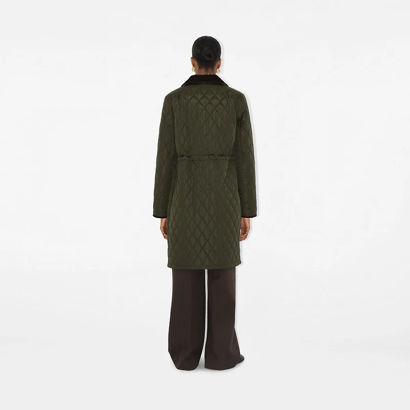 Mid-length Quilted Nylon Car Coat in Shale - Women | Burberry® Official