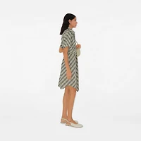 Check Cotton Shirt Dress in Husk - Women | Burberry® Official