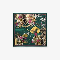 Etched Knight Silk Scarf in Emerald green | Burberry® Official