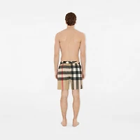 Check Swim Shorts in Archive beige - Men | Burberry® Official