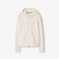 Cashmere Blend Zip Hoodie in Chalk - Women | Burberry® Official