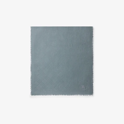 Wide Check Wool Silk Scarf in Index | Burberry® Official