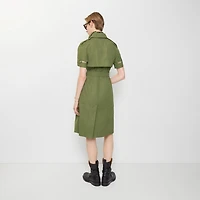 Cotton Poplin Trench Dress in Pasture green - Women | Burberry® Official