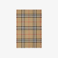 Wide Check Wool Silk Scarf in Archive beige | Burberry® Official