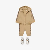 Check Trim Cotton Jogging Pants in Sand | Burberry® Official
