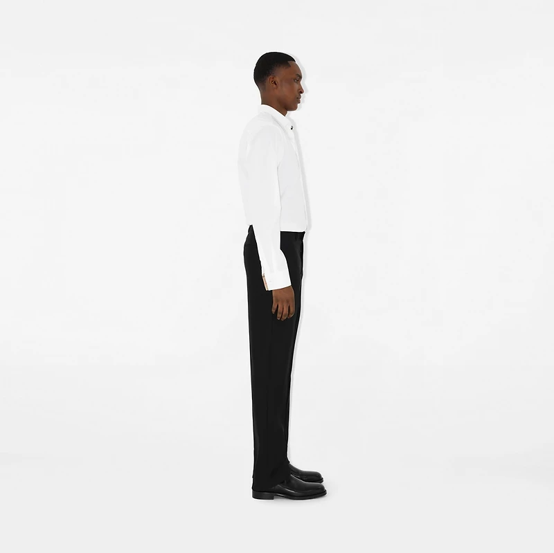 Slim Fit Stretch Cotton Shirt in White
