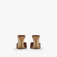 Leather Cabana Mules in Chestnut - Women | Burberry® Official