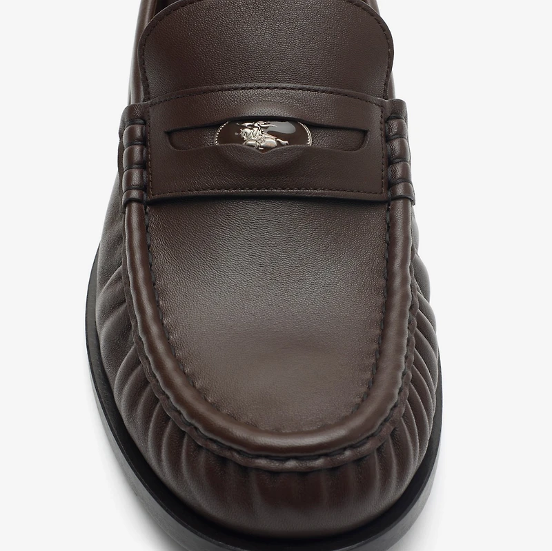 Leather Cadet Loafers in Treacle brown - Men | Burberry® Official