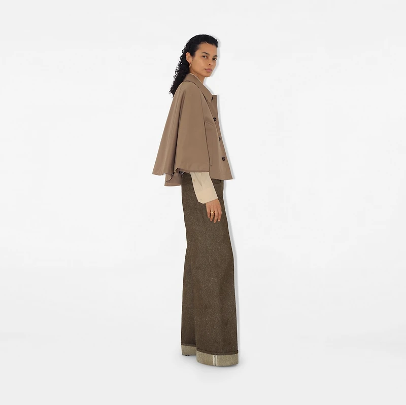Cotton Blend Cape in Trail - Women | Burberry® Official