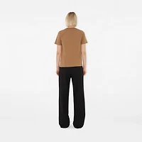Logo Cotton T-shirt in Camel - Women | Burberry® Official