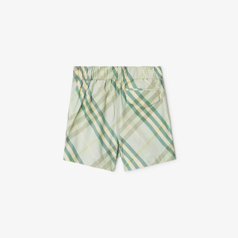 Check Cotton Shorts in Breeze | Burberry® Official