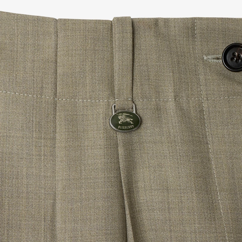 Wool Tailored Trousers in Olive drab - Women | Burberry® Official