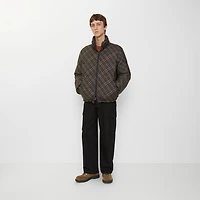 Reversible Check Snowdon Puffer Jacket in Truffle brown - Men | Burberry® Official