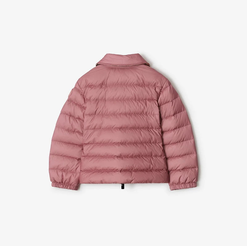 Checker-tape Nylon Puffer Jacket in Antique rose | Burberry® Official