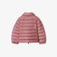 Checker-tape Nylon Puffer Jacket in Antique rose | Burberry® Official