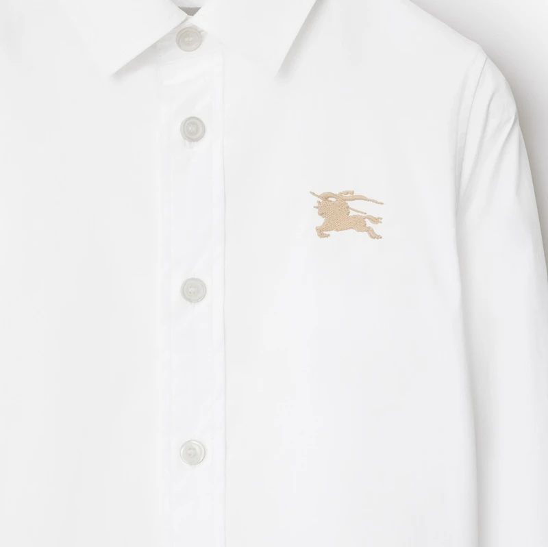 Stretch Cotton Shirt in White | Burberry® Official