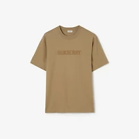 Logo Cotton T-shirt in Sparrow beige - Men | Burberry® Official